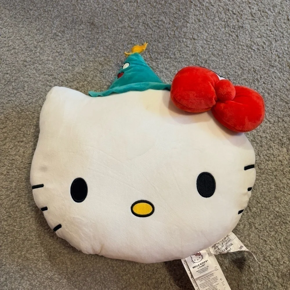 Hello Kitty Large 3D Pillow Christmas Plush NEW